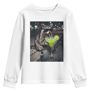 Margarita Cocktail Youth Sweatshirt Funny Raccoon Mexican Food Meme TS14 White Print Your Wear