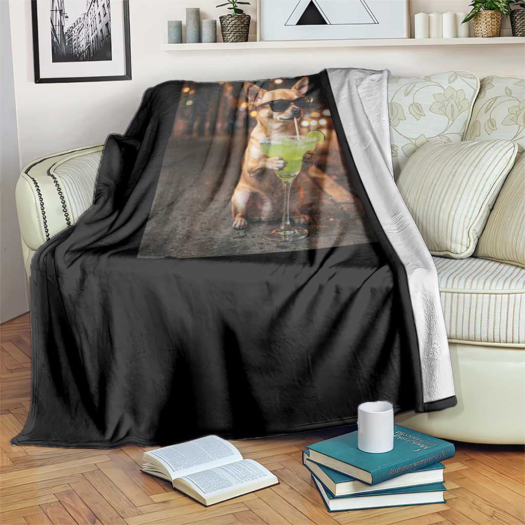 Cinco de Mayo Margarita Throw Blanket Funny Chihuahua Drinking Cocktail Mexican Fiesta Gift TS14 Print Your Wear