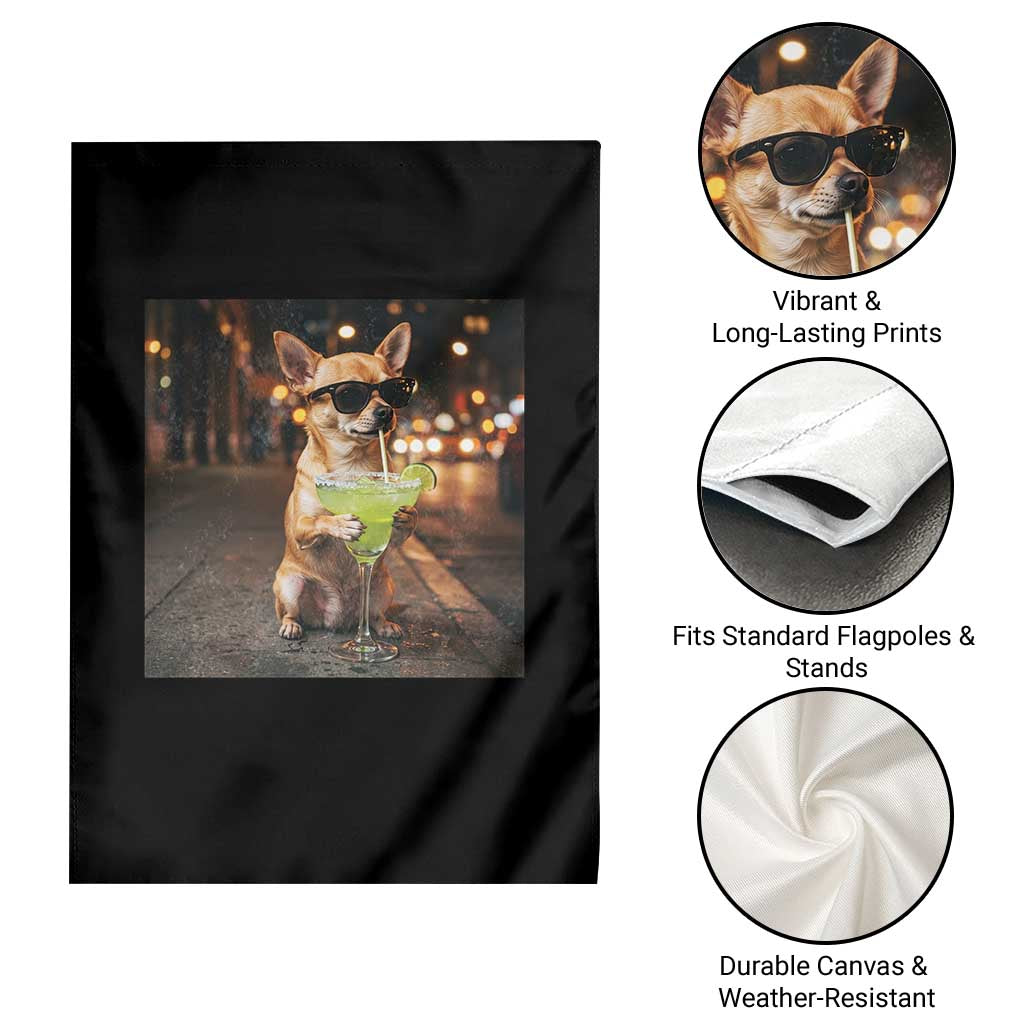 Cinco de Mayo Margarita Garden Flag Funny Chihuahua Drinking Cocktail Mexican Fiesta Gift TS14 Print Your Wear