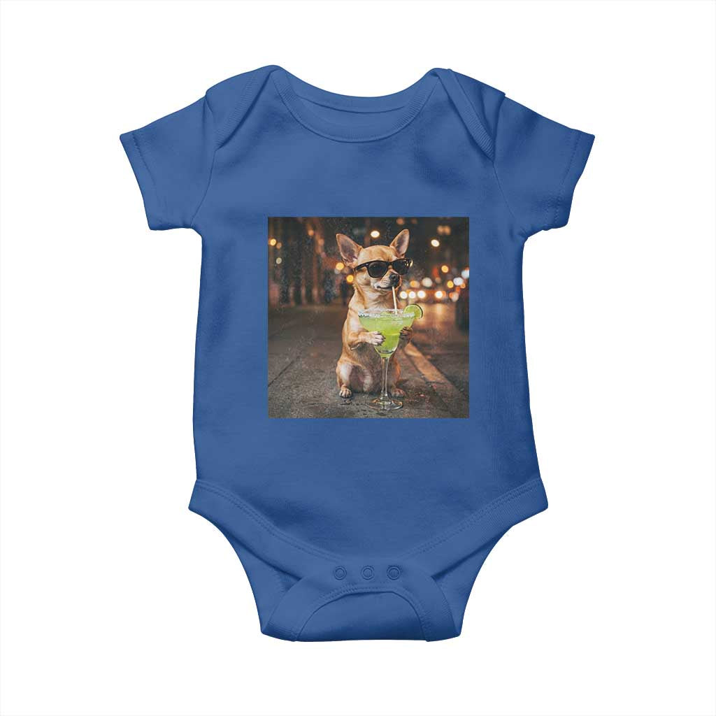 Cinco de Mayo Margarita Baby Onesie Funny Chihuahua Drinking Cocktail Mexican Fiesta Gift TS14 Royal Blue Print Your Wear