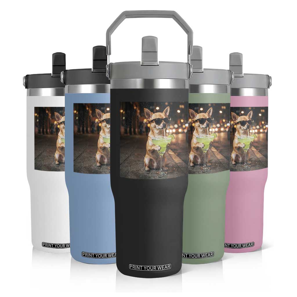 Cinco de Mayo Margarita Flip Straw Tumbler Funny Chihuahua Drinking Cocktail Mexican Fiesta Gift TS14 Print Your Wear