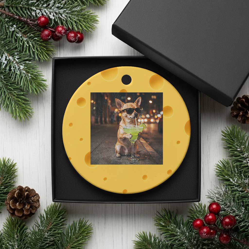 Cinco de Mayo Margarita Ceramic Ornament Funny Chihuahua Drinking Cocktail Mexican Fiesta Gift TS14 1pc Yellow Cheese Print Your Wear