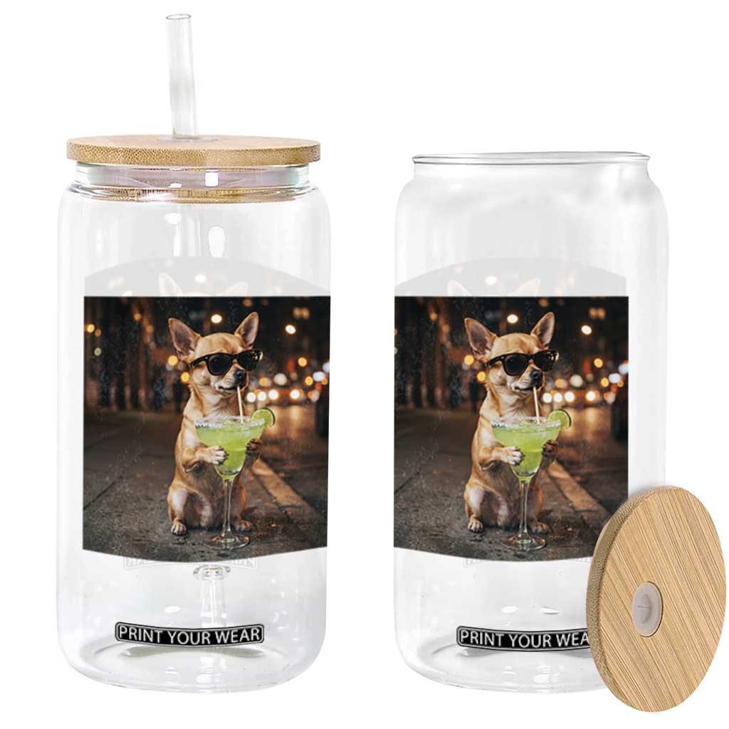 Cinco de Mayo Margarita Glass Can Funny Chihuahua Drinking Cocktail Mexican Fiesta Gift TS14 Print Your Wear