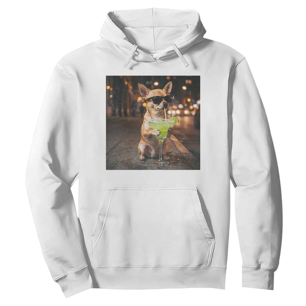 Cinco de Mayo Margarita Hoodie Funny Chihuahua Drinking Cocktail Mexican Fiesta Gift TS14 White Print Your Wear