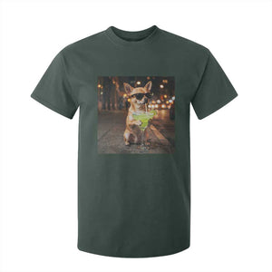 Cinco de Mayo Margarita T Shirt For Kid Funny Chihuahua Drinking Cocktail Mexican Fiesta Gift TS14 Dark Forest Green Print Your Wear