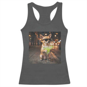 Cinco de Mayo Margarita Racerback Tank Top Funny Chihuahua Drinking Cocktail Mexican Fiesta Gift TS14 Dark Heather Print Your Wear