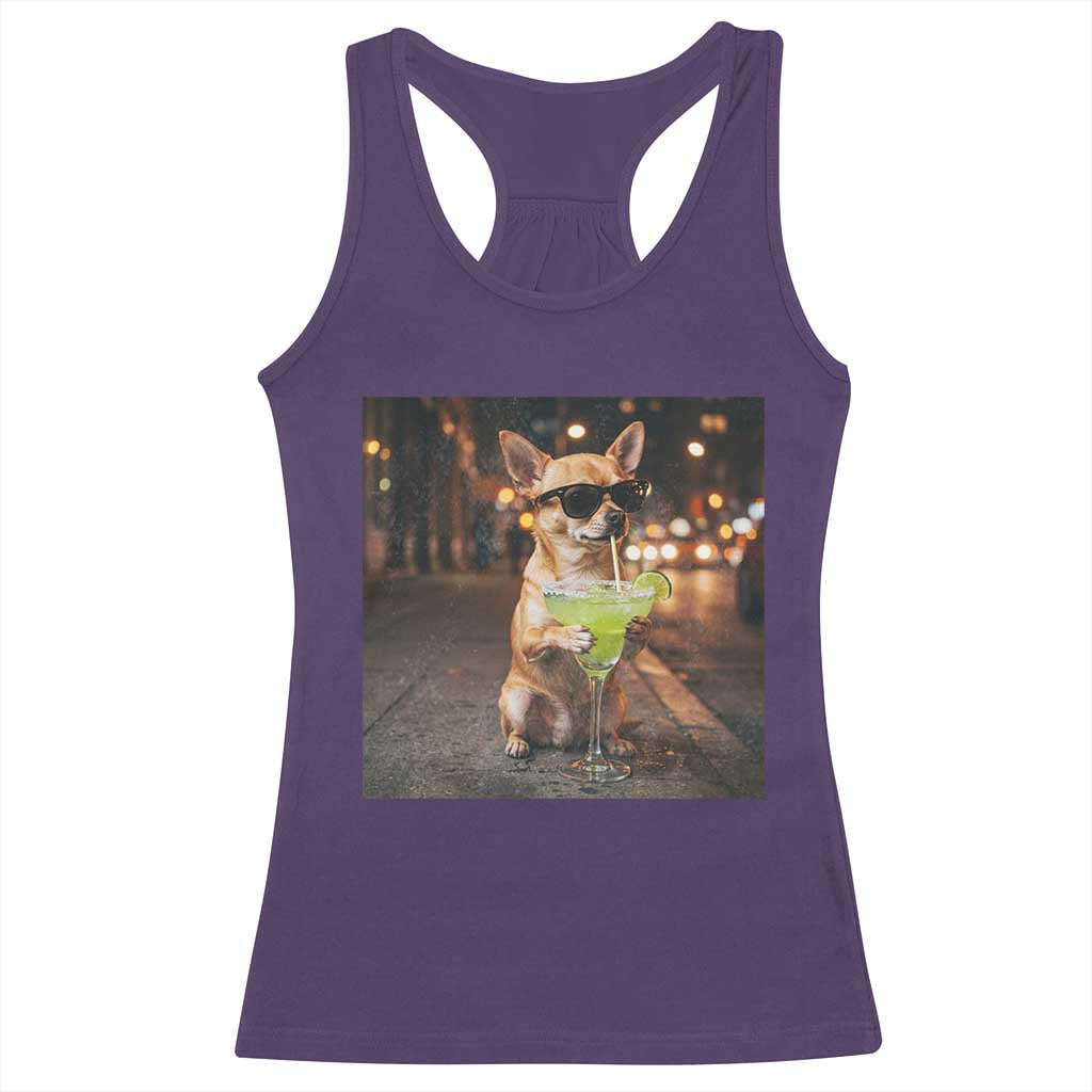 Cinco de Mayo Margarita Racerback Tank Top Funny Chihuahua Drinking Cocktail Mexican Fiesta Gift TS14 Purple Print Your Wear