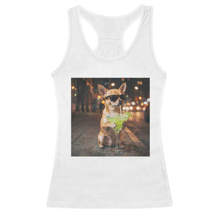 Cinco de Mayo Margarita Racerback Tank Top Funny Chihuahua Drinking Cocktail Mexican Fiesta Gift TS14 White Print Your Wear