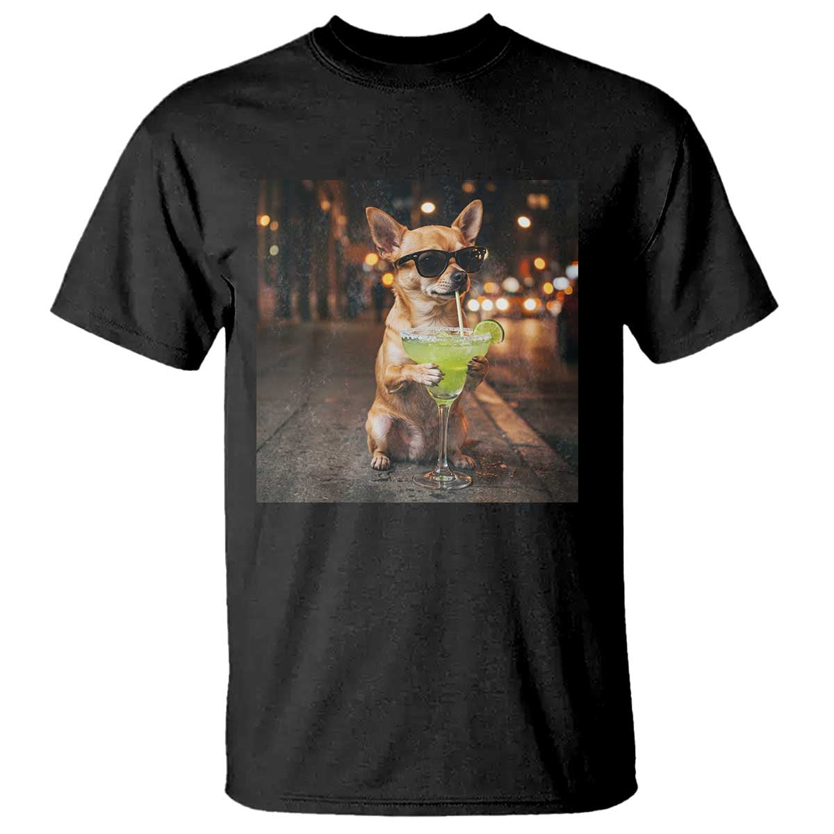 Cinco de Mayo Margarita T Shirt Funny Chihuahua Drinking Cocktail Mexican Fiesta Gift TS14 Black Print Your Wear