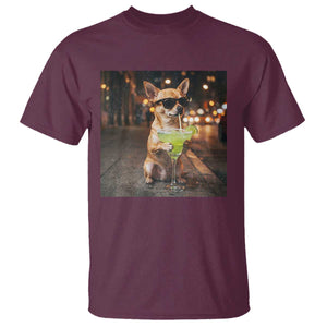 Cinco de Mayo Margarita T Shirt Funny Chihuahua Drinking Cocktail Mexican Fiesta Gift TS14 Maroon Print Your Wear