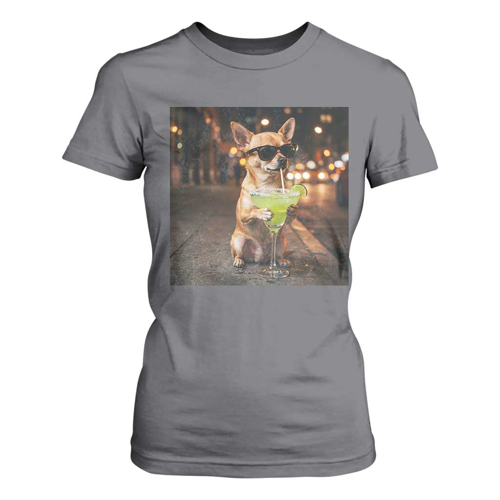 Cinco de Mayo Margarita T Shirt For Women Funny Chihuahua Drinking Cocktail Mexican Fiesta Gift TS14 Charcoal Print Your Wear
