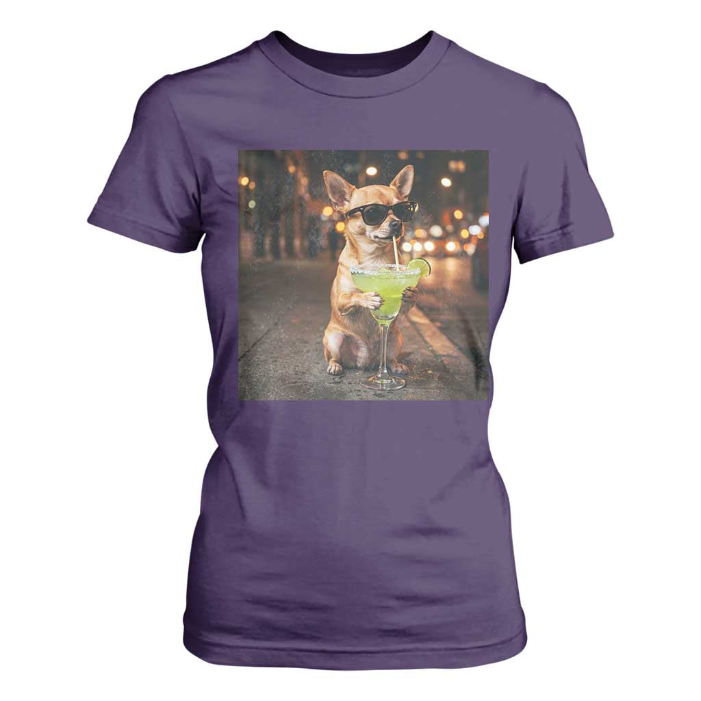 Cinco de Mayo Margarita T Shirt For Women Funny Chihuahua Drinking Cocktail Mexican Fiesta Gift TS14 Purple Print Your Wear
