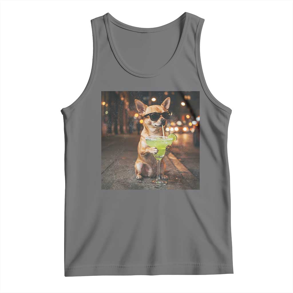 Cinco de Mayo Margarita Tank Top Funny Chihuahua Drinking Cocktail Mexican Fiesta Gift TS14 Black Heather Print Your Wear
