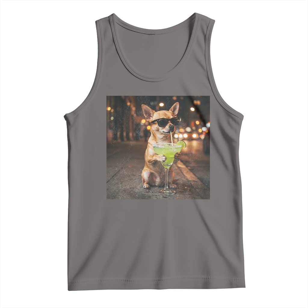 Cinco de Mayo Margarita Tank Top Funny Chihuahua Drinking Cocktail Mexican Fiesta Gift TS14 Deep Heather Print Your Wear