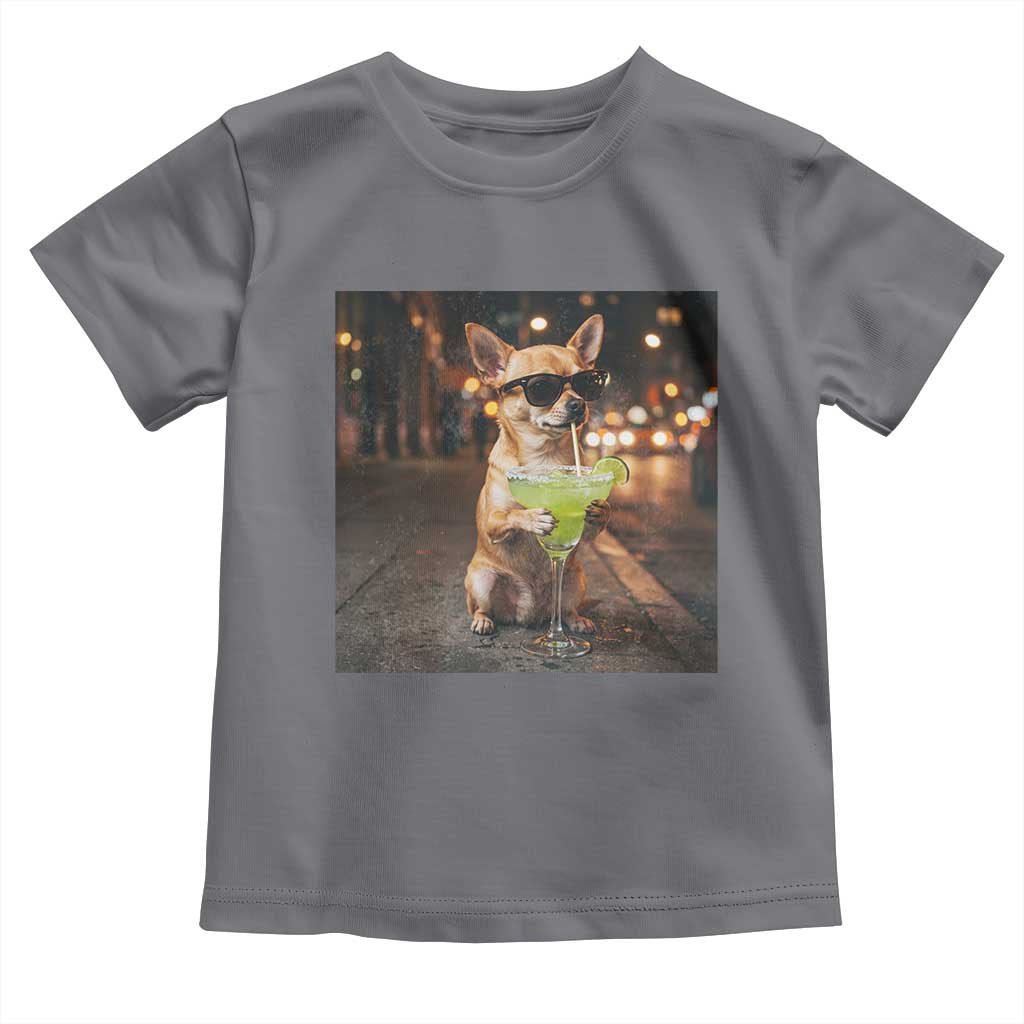 Cinco de Mayo Margarita Toddler T Shirt Funny Chihuahua Drinking Cocktail Mexican Fiesta Gift TS14 Charcoal Print Your Wear