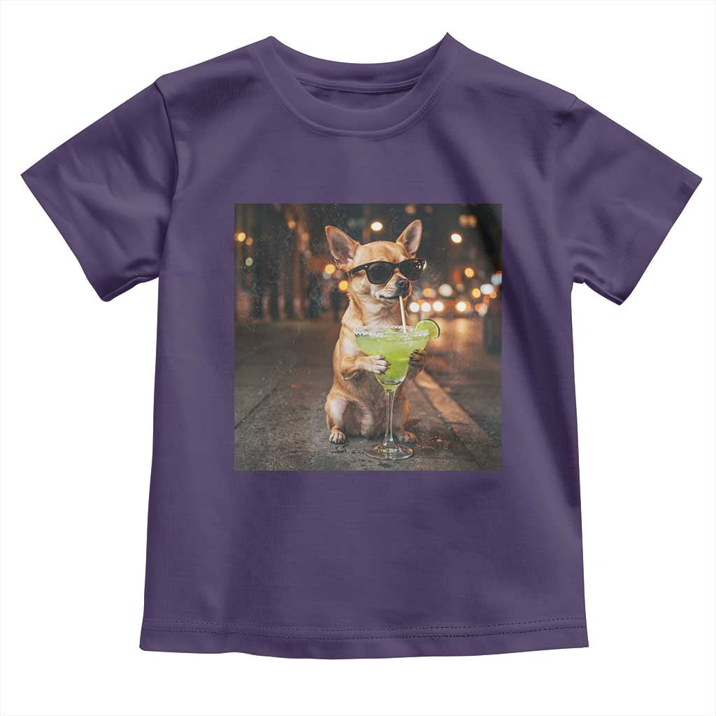 Cinco de Mayo Margarita Toddler T Shirt Funny Chihuahua Drinking Cocktail Mexican Fiesta Gift TS14 Purple Print Your Wear