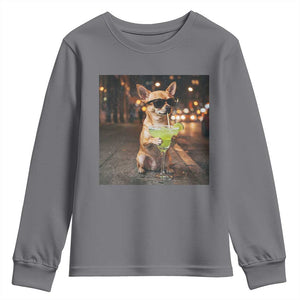 Cinco de Mayo Margarita Youth Sweatshirt Funny Chihuahua Drinking Cocktail Mexican Fiesta Gift TS14 Charcoal Print Your Wear
