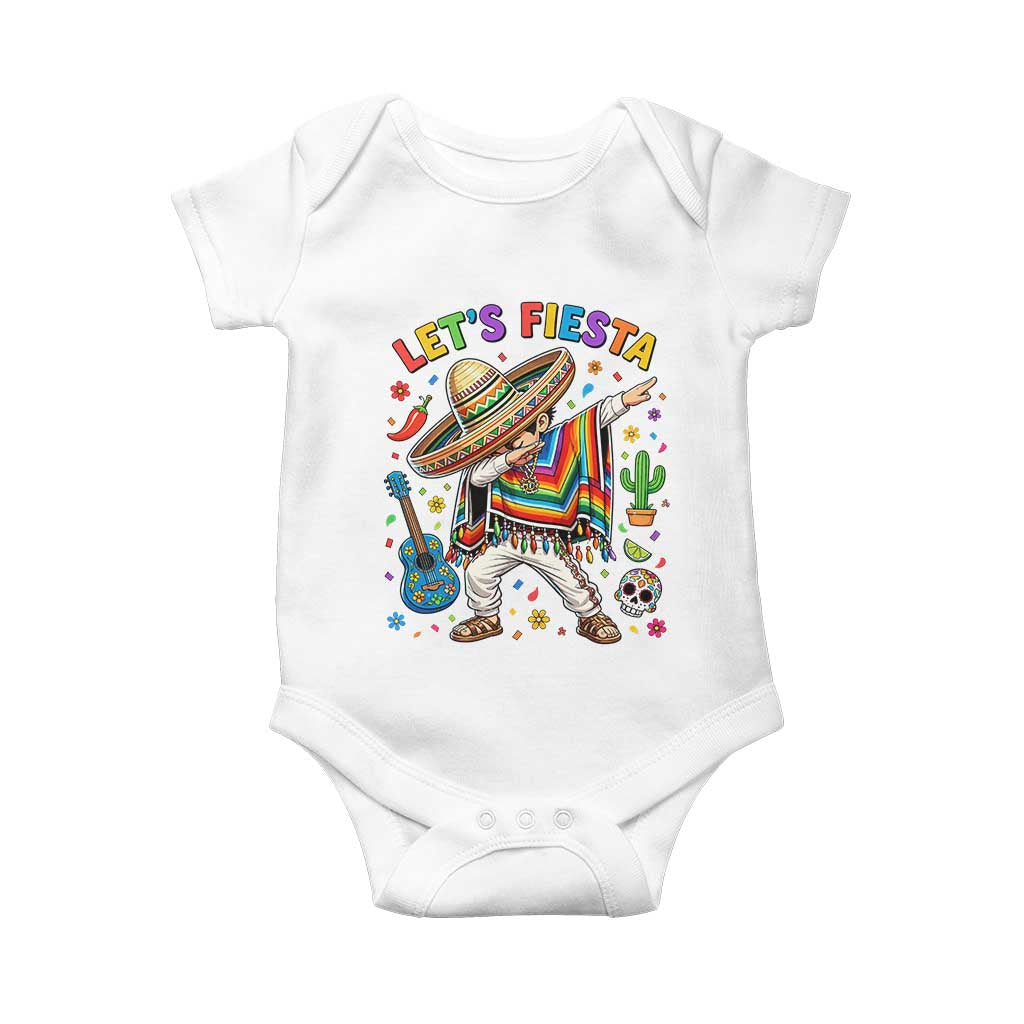 Lets Fiesta Baby Onesie Funny Dabbing Boy Cinco De Mayo Fiesta TS14 White Print Your Wear