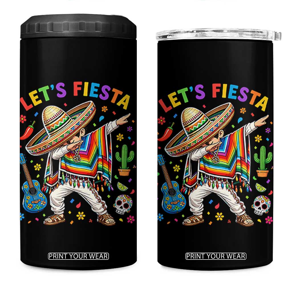 Lets Fiesta 4 in 1 Can Cooler Tumbler Funny Dabbing Boy Cinco De Mayo Fiesta TS14 One Size: 16 oz Black Print Your Wear