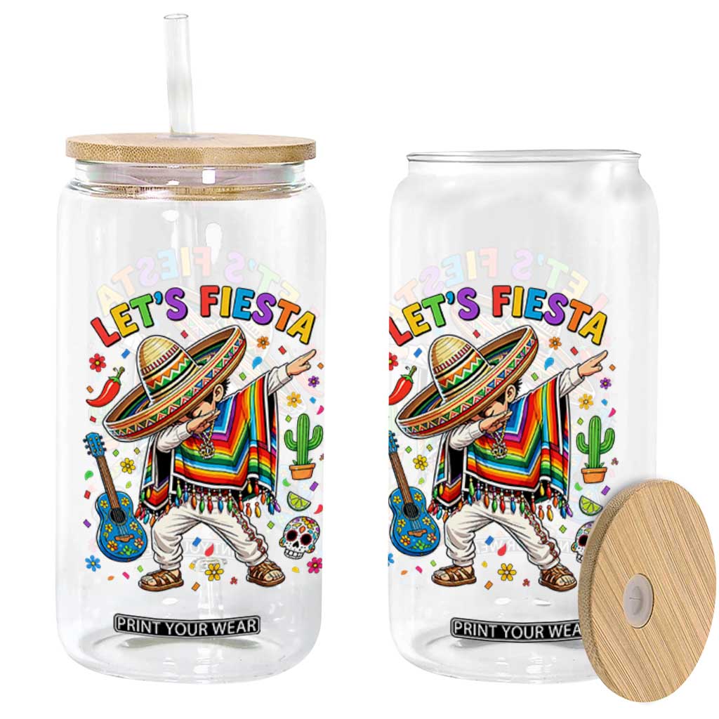 Lets Fiesta Glass Can Funny Dabbing Boy Cinco De Mayo Fiesta TS14 Print Your Wear