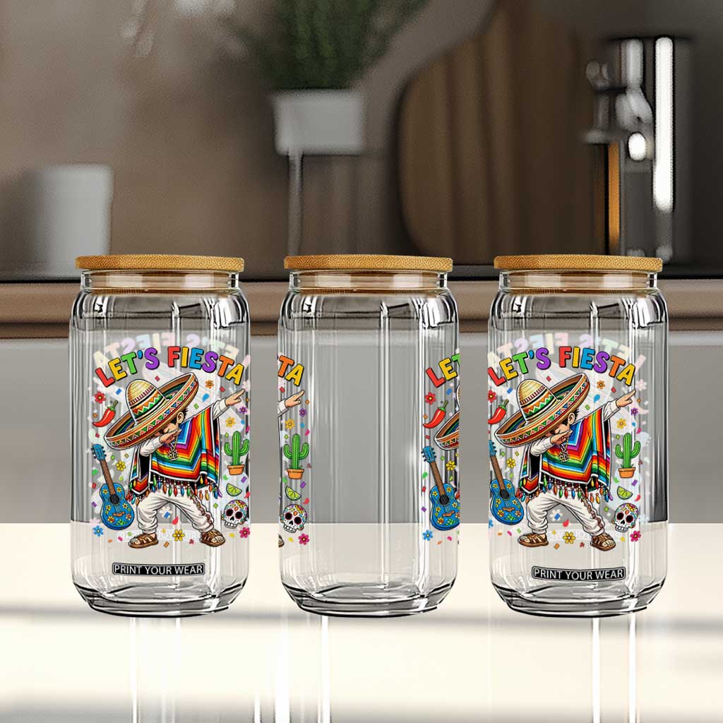 Lets Fiesta Glass Can Funny Dabbing Boy Cinco De Mayo Fiesta TS14 Print Your Wear
