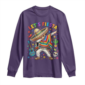 Lets Fiesta Long Sleeve Shirt Funny Dabbing Boy Cinco De Mayo Fiesta TS14 Purple Print Your Wear