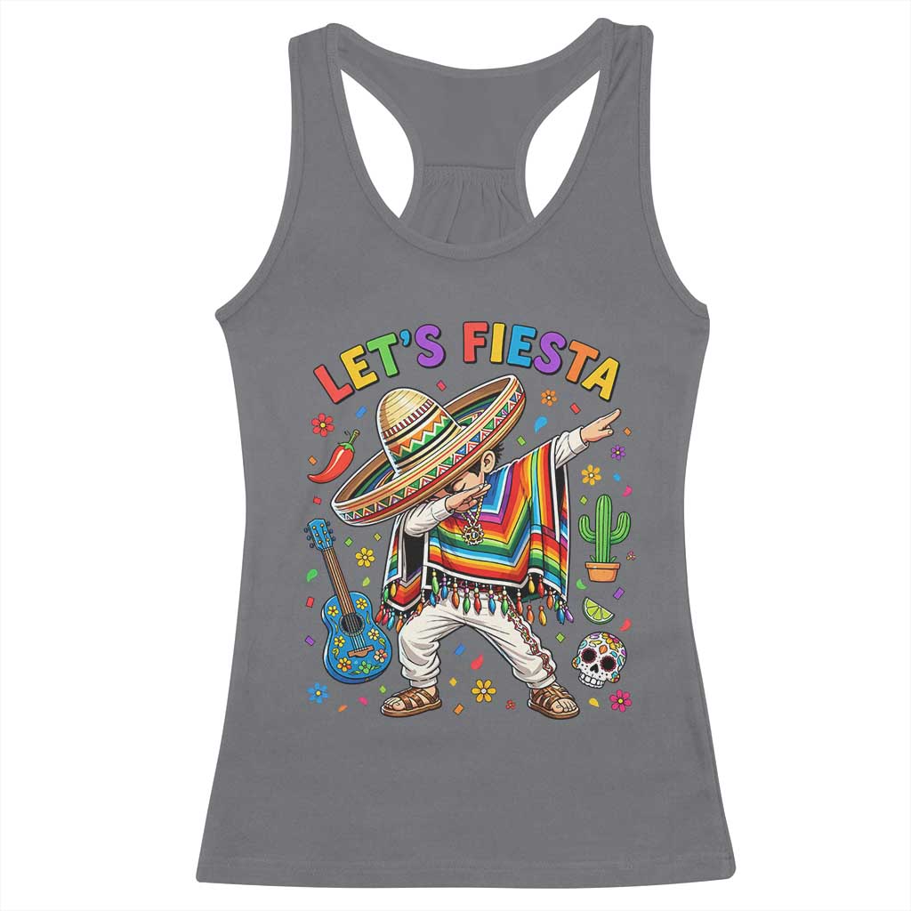 Lets Fiesta Racerback Tank Top Funny Dabbing Boy Cinco De Mayo Fiesta TS14 Charcoal Print Your Wear