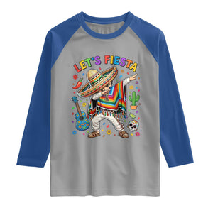 Lets Fiesta Raglan Shirt Funny Dabbing Boy Cinco De Mayo Fiesta TS14 Sport Gray Royal Print Your Wear