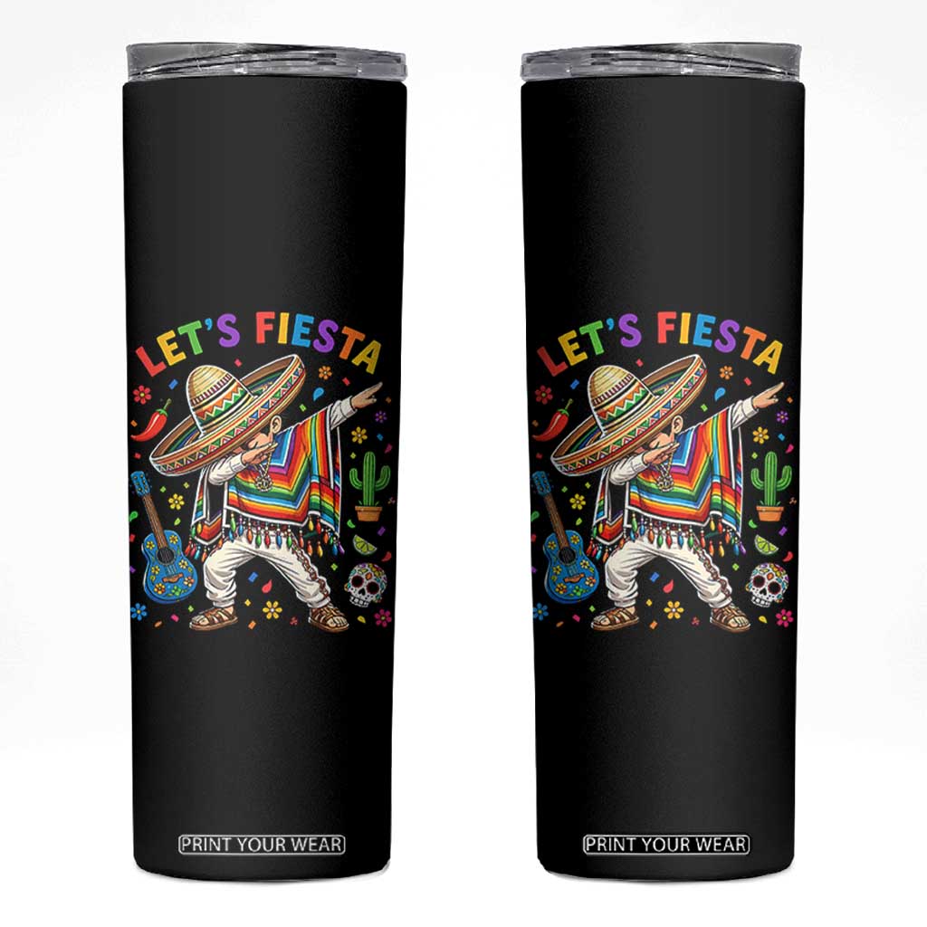 Lets Fiesta Skinny Tumbler Funny Dabbing Boy Cinco De Mayo Fiesta TS14 Black Print Your Wear