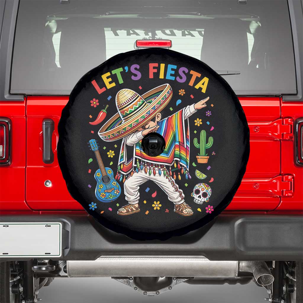 Lets Fiesta Spare Tire Cover Funny Dabbing Boy Cinco De Mayo Fiesta TS14 Black Print Your Wear