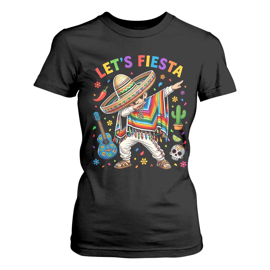 Lets Fiesta T Shirt For Women Funny Dabbing Boy Cinco De Mayo Fiesta TS14 Black Print Your Wear