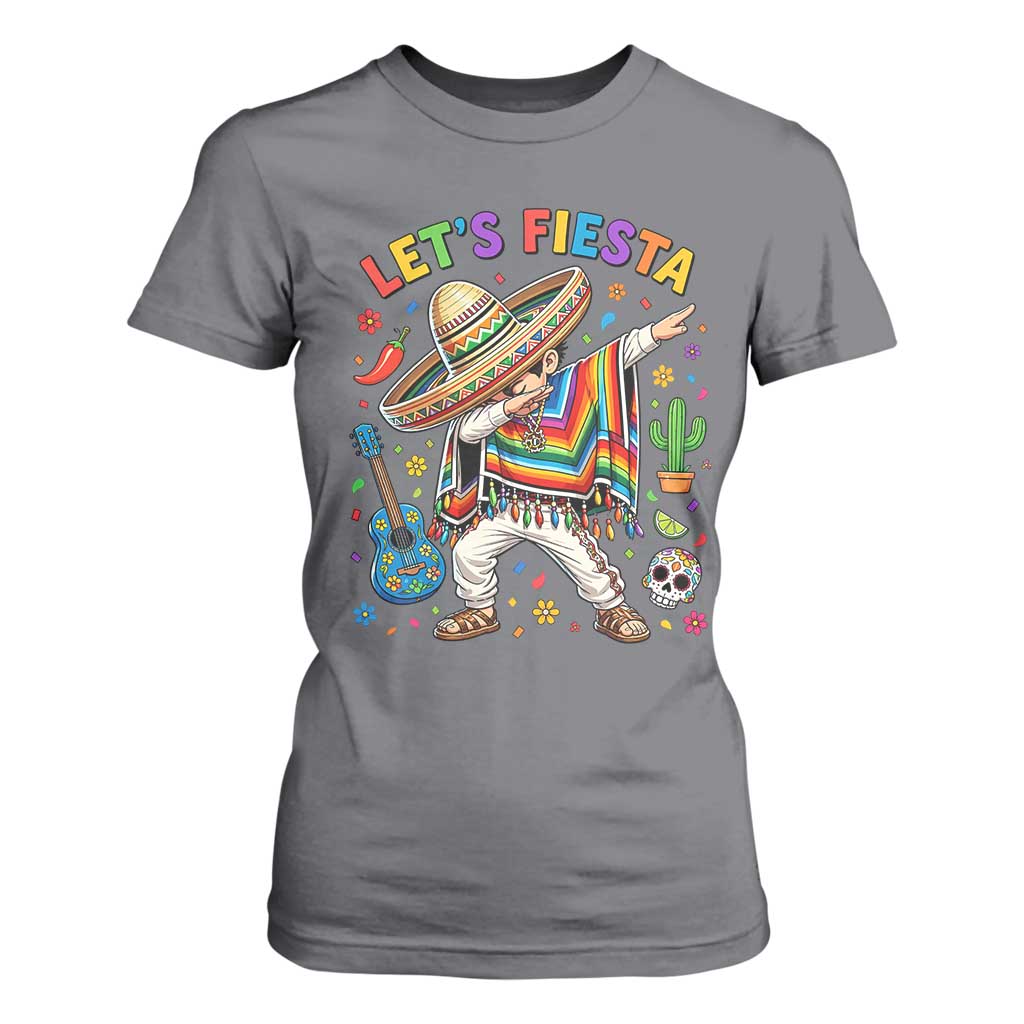 Lets Fiesta T Shirt For Women Funny Dabbing Boy Cinco De Mayo Fiesta TS14 Charcoal Print Your Wear