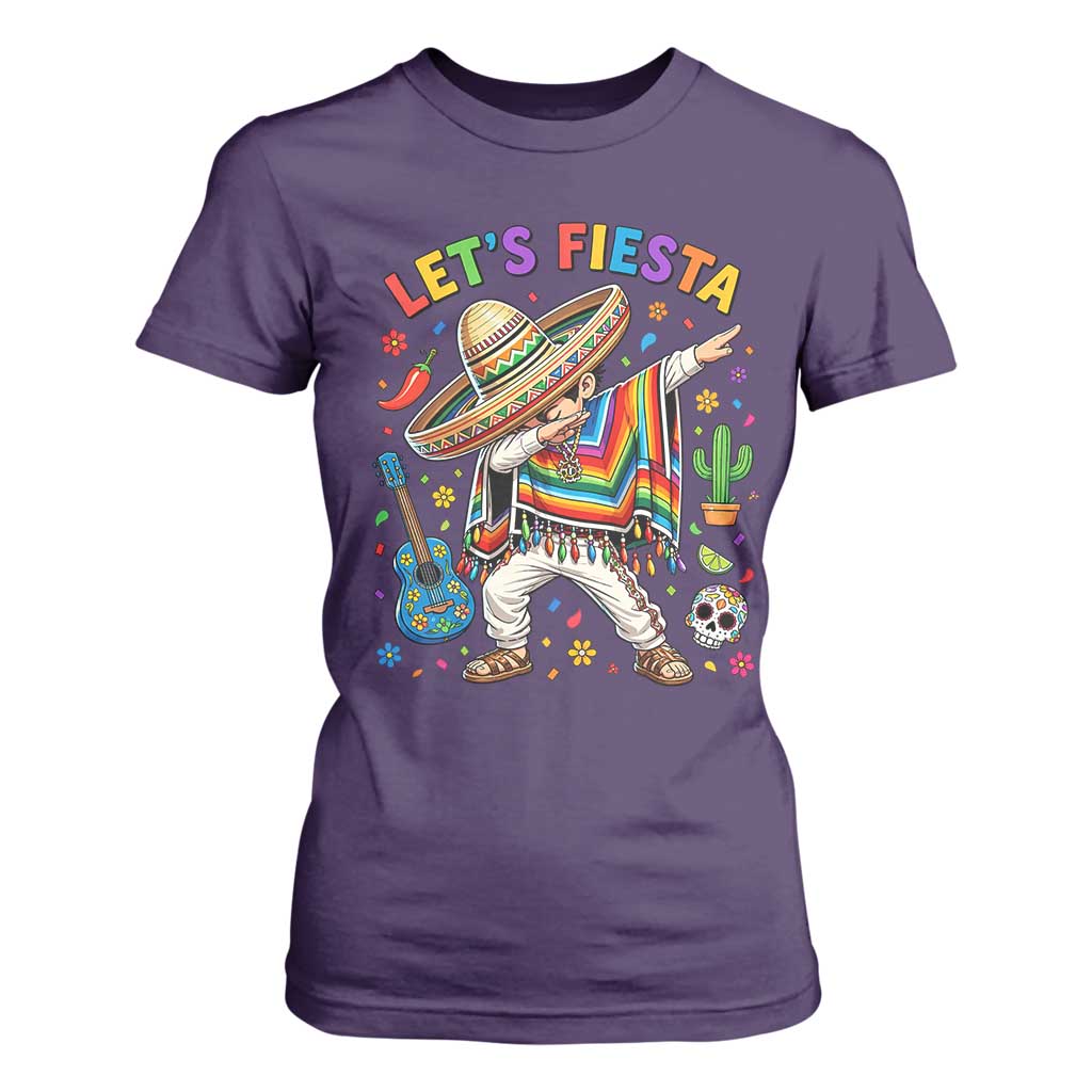 Lets Fiesta T Shirt For Women Funny Dabbing Boy Cinco De Mayo Fiesta TS14 Purple Print Your Wear
