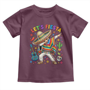 Lets Fiesta Toddler T Shirt Funny Dabbing Boy Cinco De Mayo Fiesta TS14 Maroon Print Your Wear