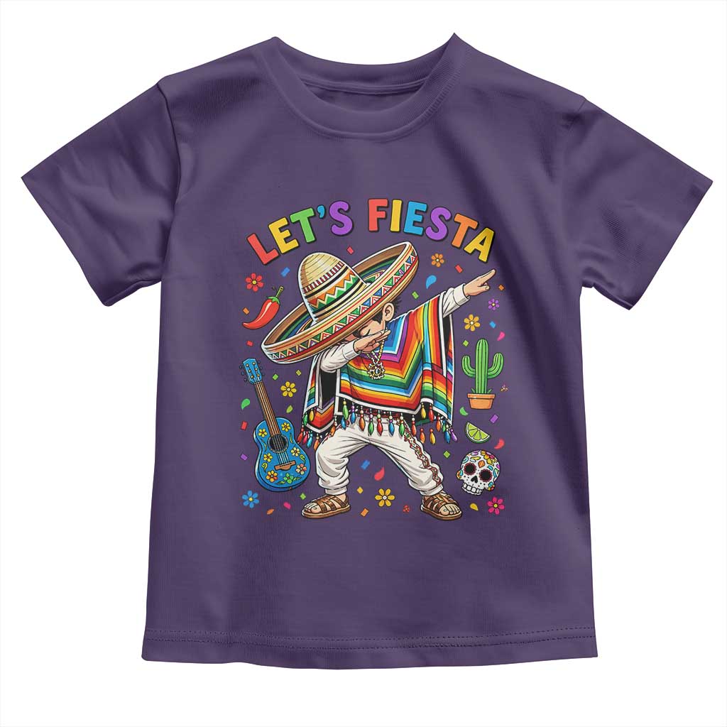 Lets Fiesta Toddler T Shirt Funny Dabbing Boy Cinco De Mayo Fiesta TS14 Purple Print Your Wear