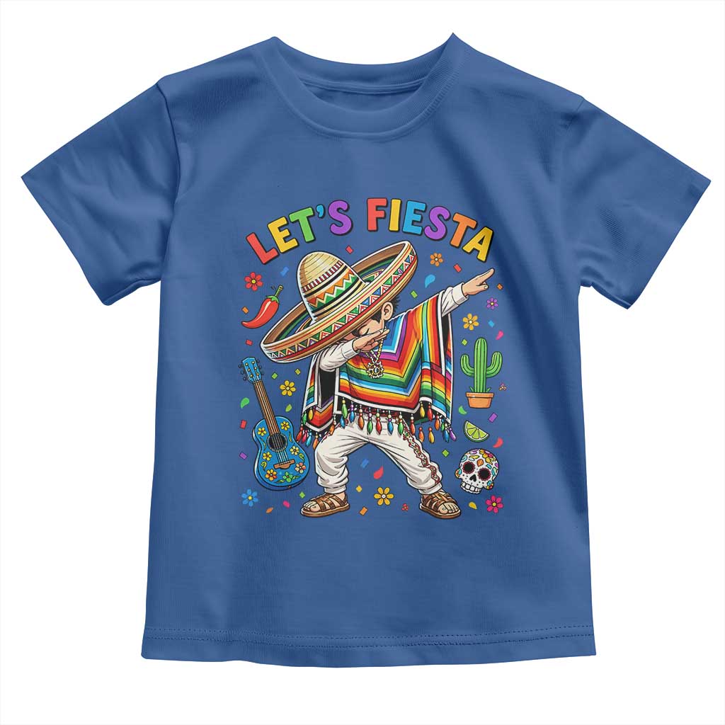 Lets Fiesta Toddler T Shirt Funny Dabbing Boy Cinco De Mayo Fiesta TS14 Royal Blue Print Your Wear