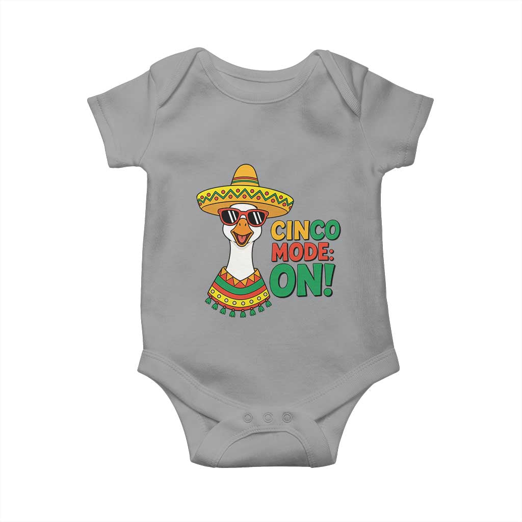 Cinco Mode On Baby Onesie Silly Goose Cinco De Mayo Fiesta TS14 Sport Gray Print Your Wear