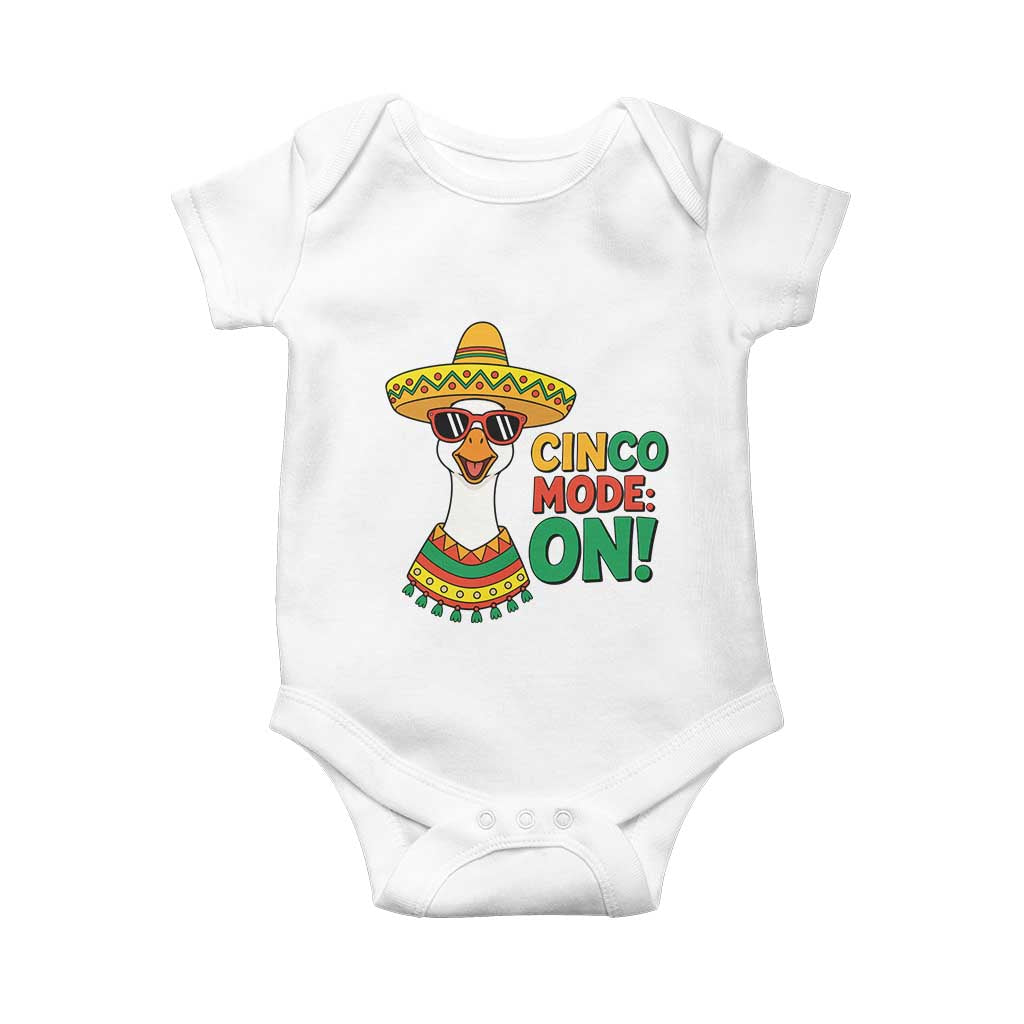 Cinco Mode On Baby Onesie Silly Goose Cinco De Mayo Fiesta TS14 White Print Your Wear