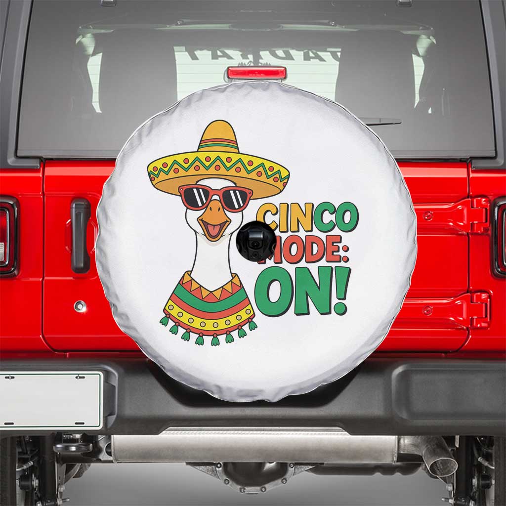 Cinco Mode On Spare Tire Cover Silly Goose Cinco De Mayo Fiesta TS14 White Print Your Wear