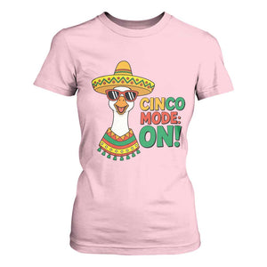 Cinco Mode On T Shirt For Women Silly Goose Cinco De Mayo Fiesta TS14 Light Pink Print Your Wear