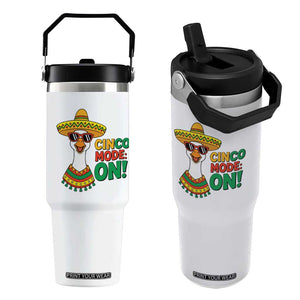 Cinco Mode On Flip Straw Tumbler Silly Goose Cinco De Mayo Fiesta TS14 One Size: 30 oz White Print Your Wear
