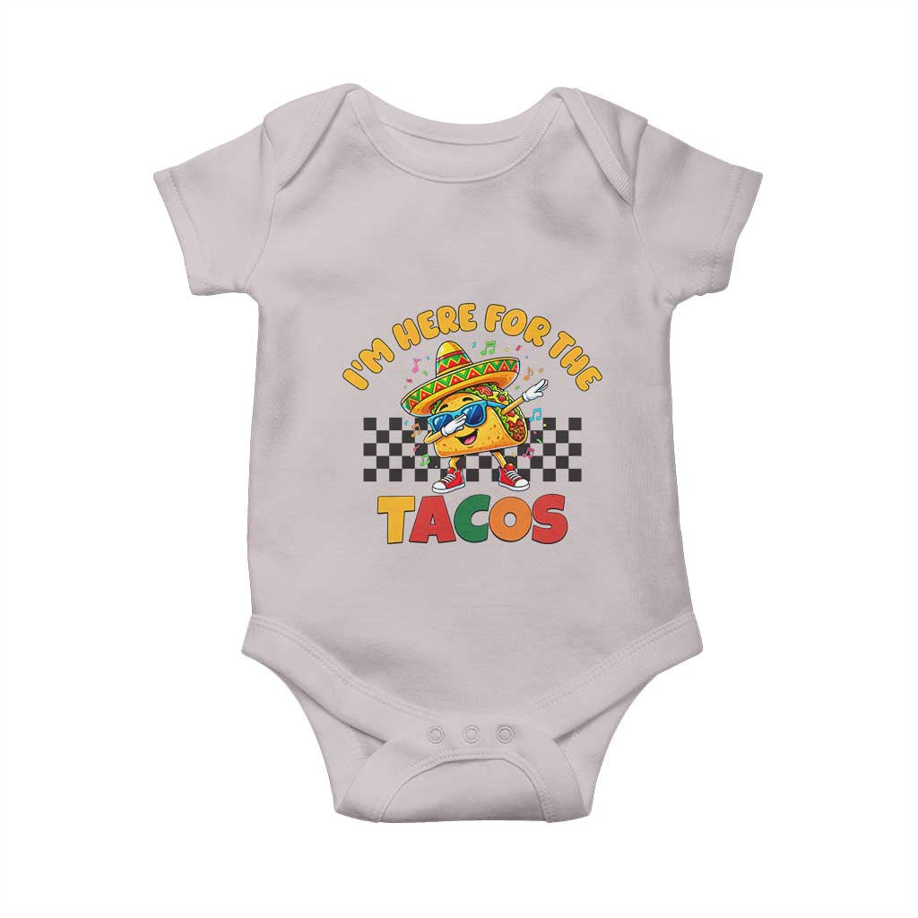 I'm Just Here for the Tacos Baby Onesie Funny Mexican Food TS14 Ice Gray Print Your Wear