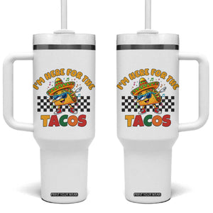I'm Just Here for the Tacos Tumbler With Handle Funny Mexican Food TS14 One Size: 40 oz White Print Your Wear