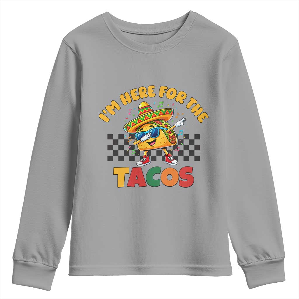 I'm Just Here for the Tacos Youth Sweatshirt Funny Mexican Food TS14 Sport Gray Print Your Wear