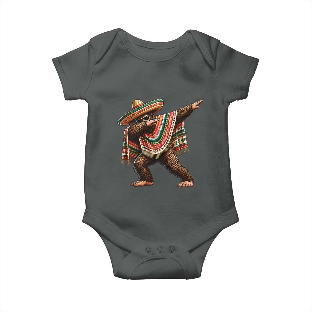 Funny Bigfoot Dabbing Cinco De Mayo Fiesta Baby Onesie TS14 Dark Heather Print Your Wear