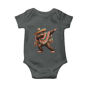 Funny Bigfoot Dabbing Cinco De Mayo Fiesta Baby Onesie TS14 Dark Heather Print Your Wear