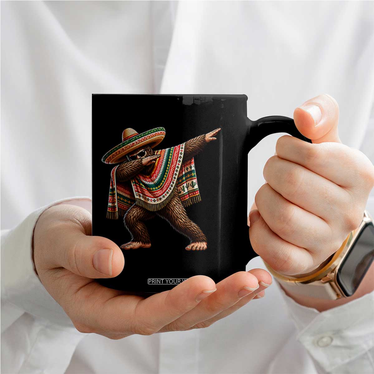 Funny Bigfoot Dabbing Cinco De Mayo Fiesta Coffee Mug TS14 Print Your Wear