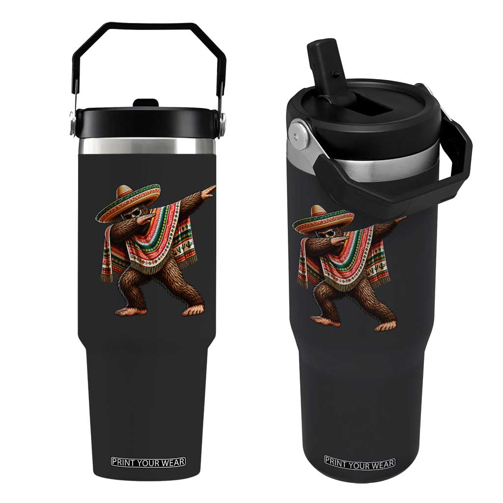 Funny Bigfoot Dabbing Cinco De Mayo Fiesta Flip Straw Tumbler TS14 One Size: 30 oz Black Print Your Wear