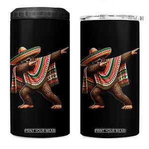 Funny Bigfoot Dabbing Cinco De Mayo Fiesta 4 in 1 Can Cooler Tumbler TS14 One Size: 16 oz Black Print Your Wear