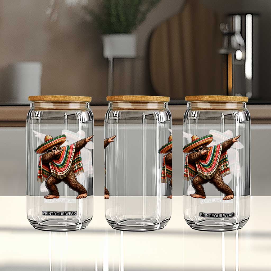 Funny Bigfoot Dabbing Cinco De Mayo Fiesta Glass Can TS14 Print Your Wear